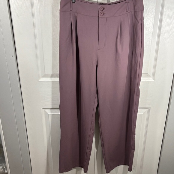 NWT HALARA Plum Relaxed-Fit Pants - Picture 1 of 6